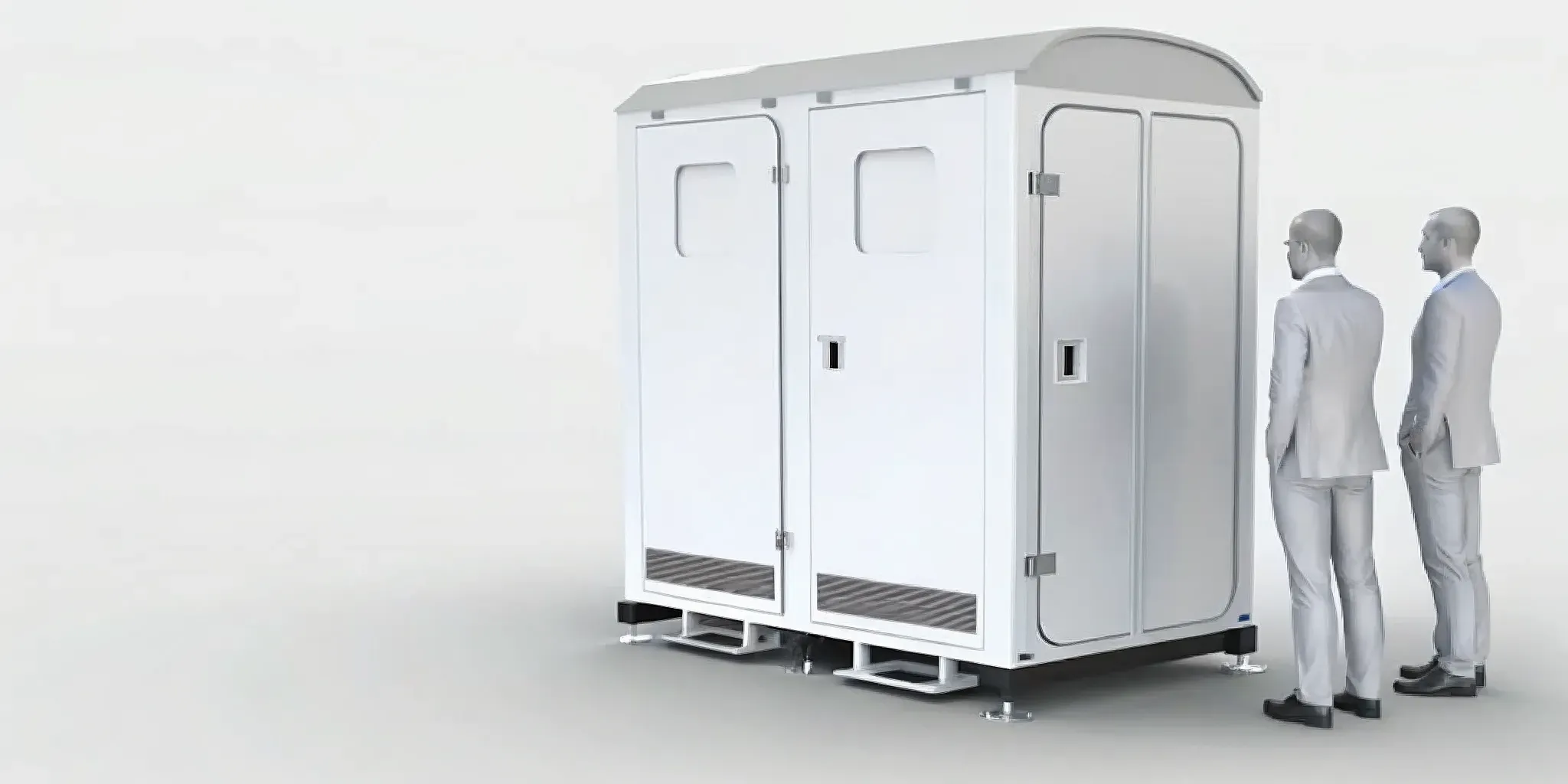 A wheelchair-accessible ADA portable restroom, a key part of rental cost.