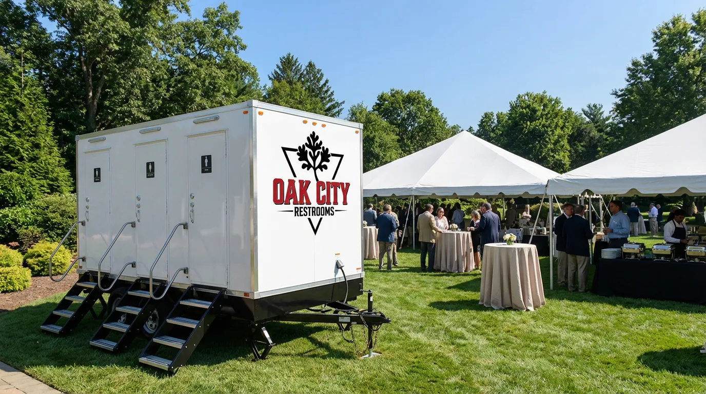 Professional 4-station restroom trailer for corporate events