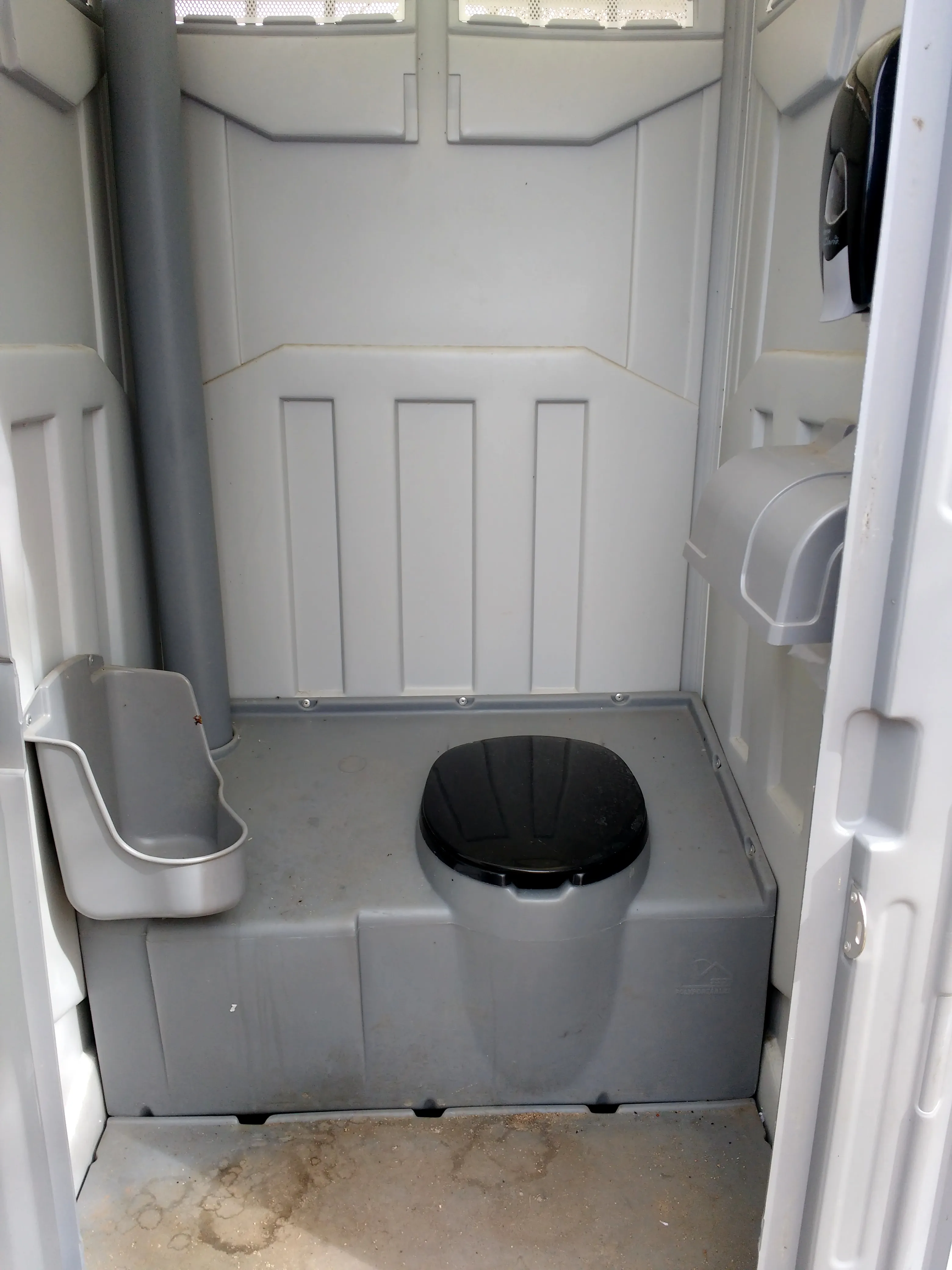 Interior of porta potty