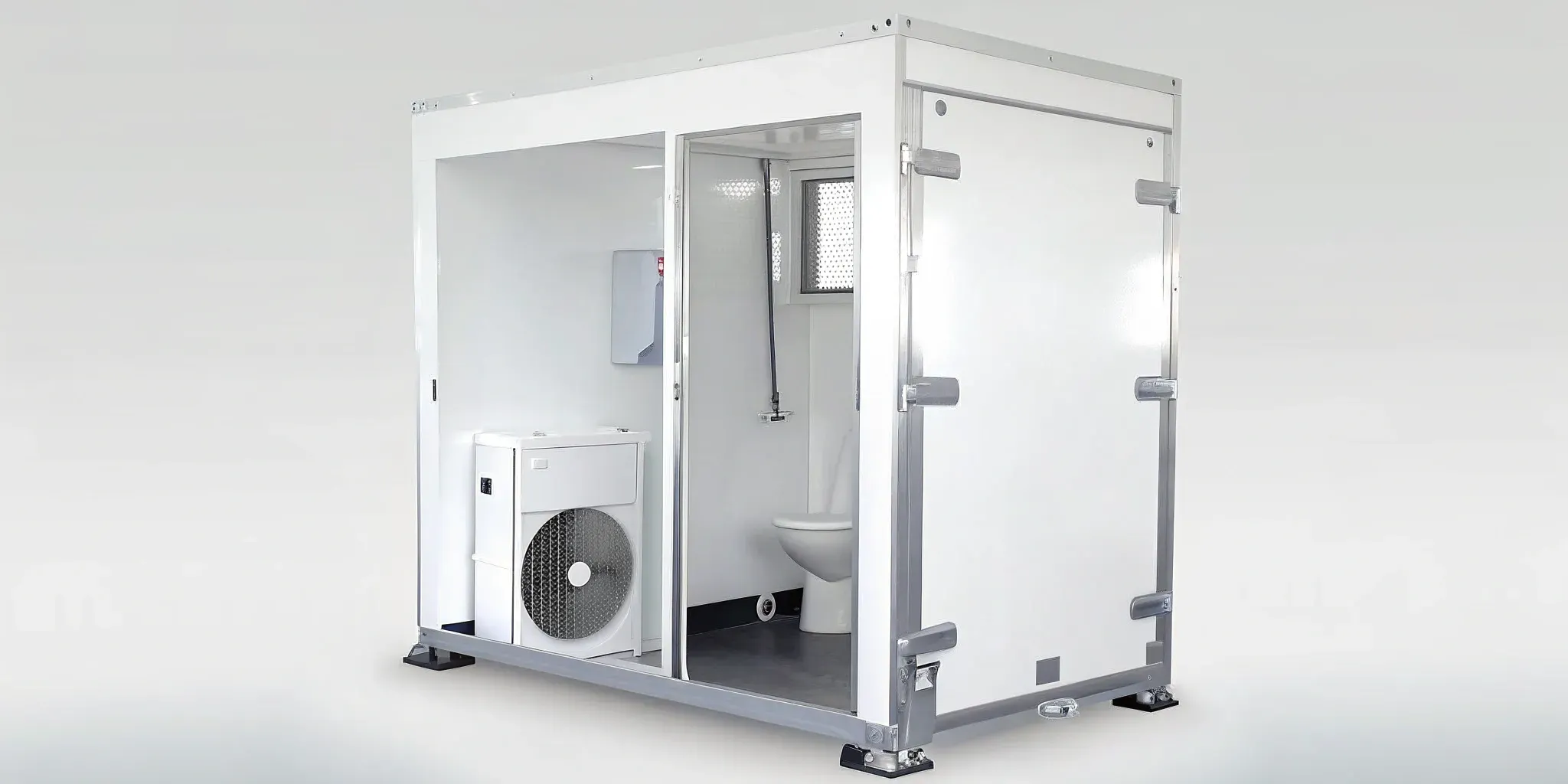 Luxury portable bathroom with AC for event rental in NC.